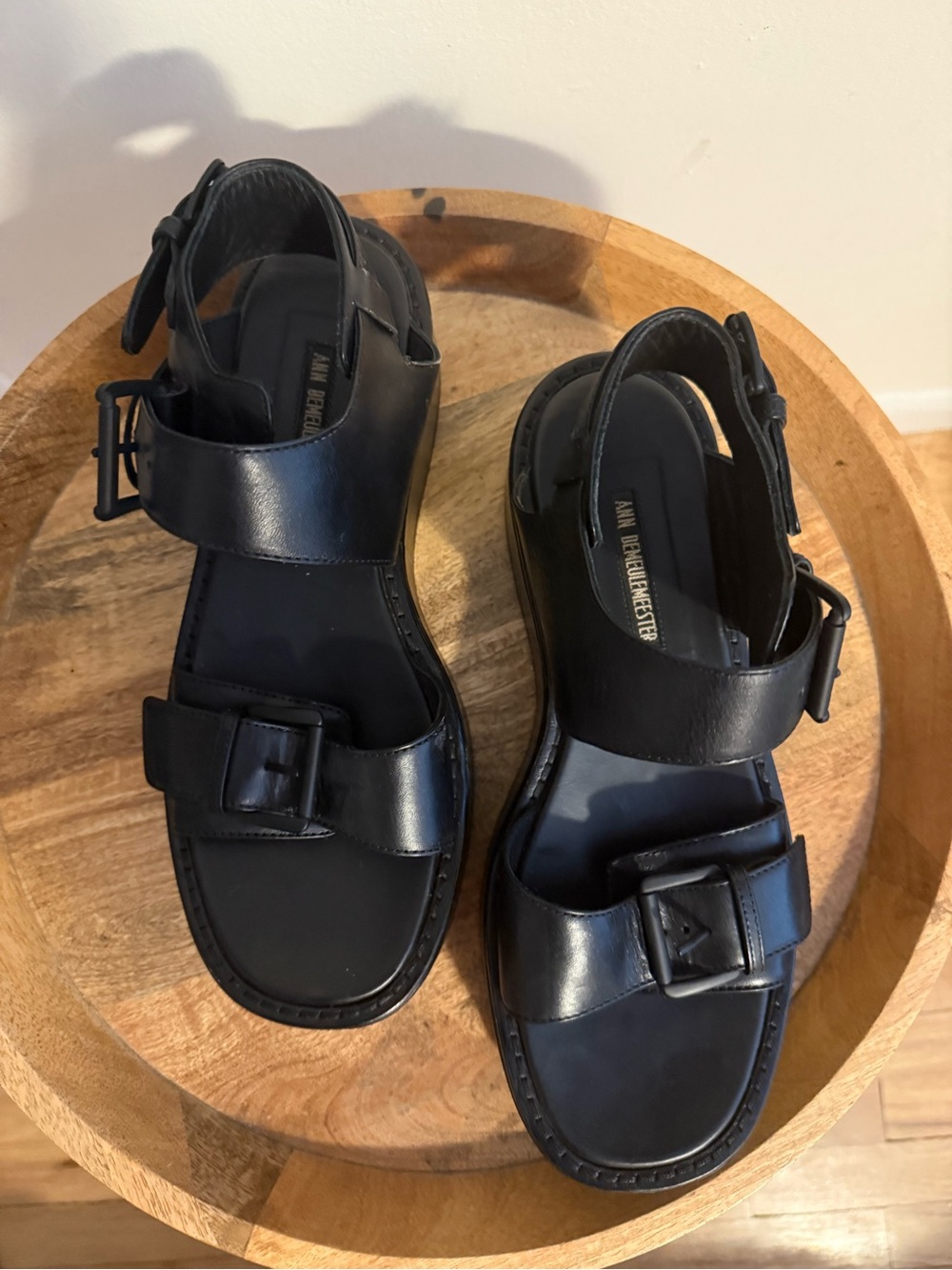 Ann Demeulemeester Black Leather Platform Strap Sandals Size EU 40 US 10 $850 - Picture 9 of 13